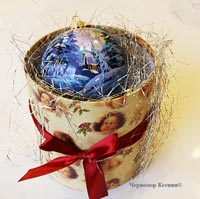 Елочный шар Новогодняя ночь в подарочной коробке